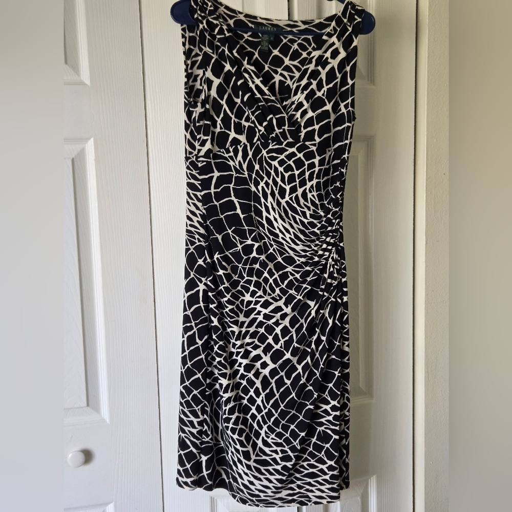 Lauren Ralph Lauren Black and White Patterned Maxi Skirt